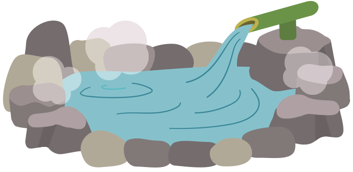 露天風呂のイラスト
