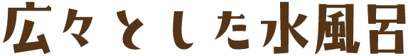 広々とした水風呂