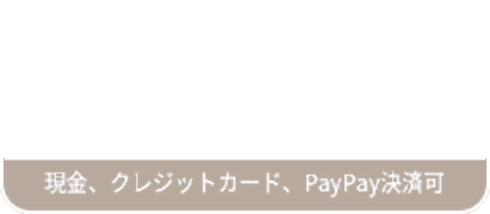 現金、クレジットカード、PayPay決済可